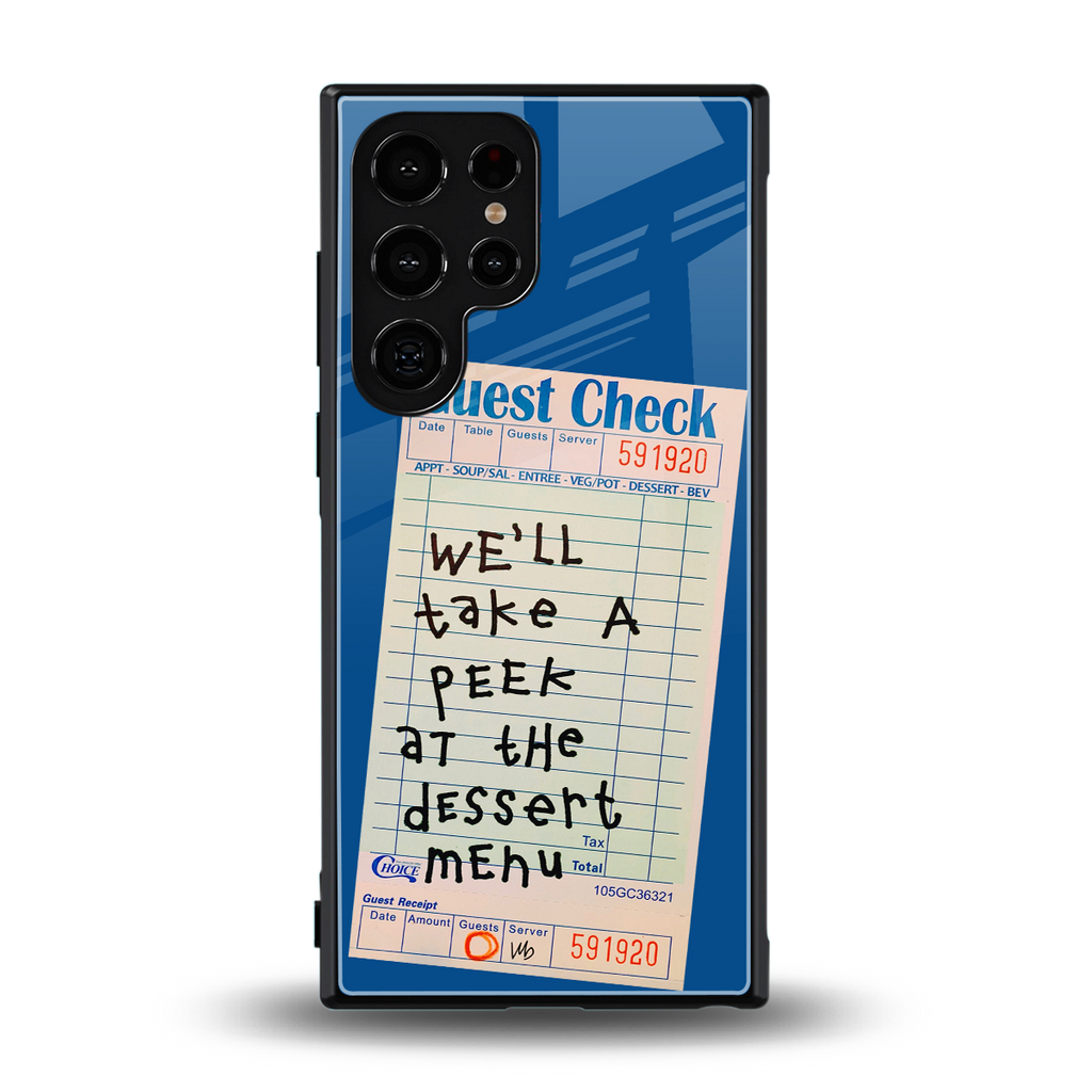 dessert menu back phone cover | glass case for samsung galaxy s23 ultra