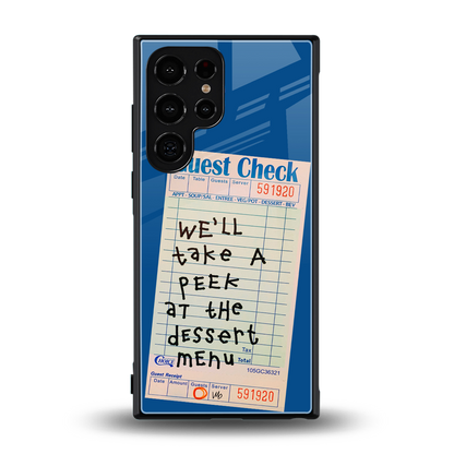 dessert menu back phone cover | glass case for samsung galaxy s23 ultra