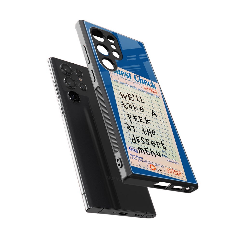 dessert menu back phone cover | glass case for samsung galaxy s23 ultra
