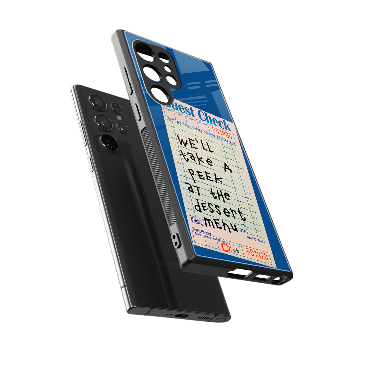 dessert menu back phone cover | glass case for samsung galaxy s23 ultra