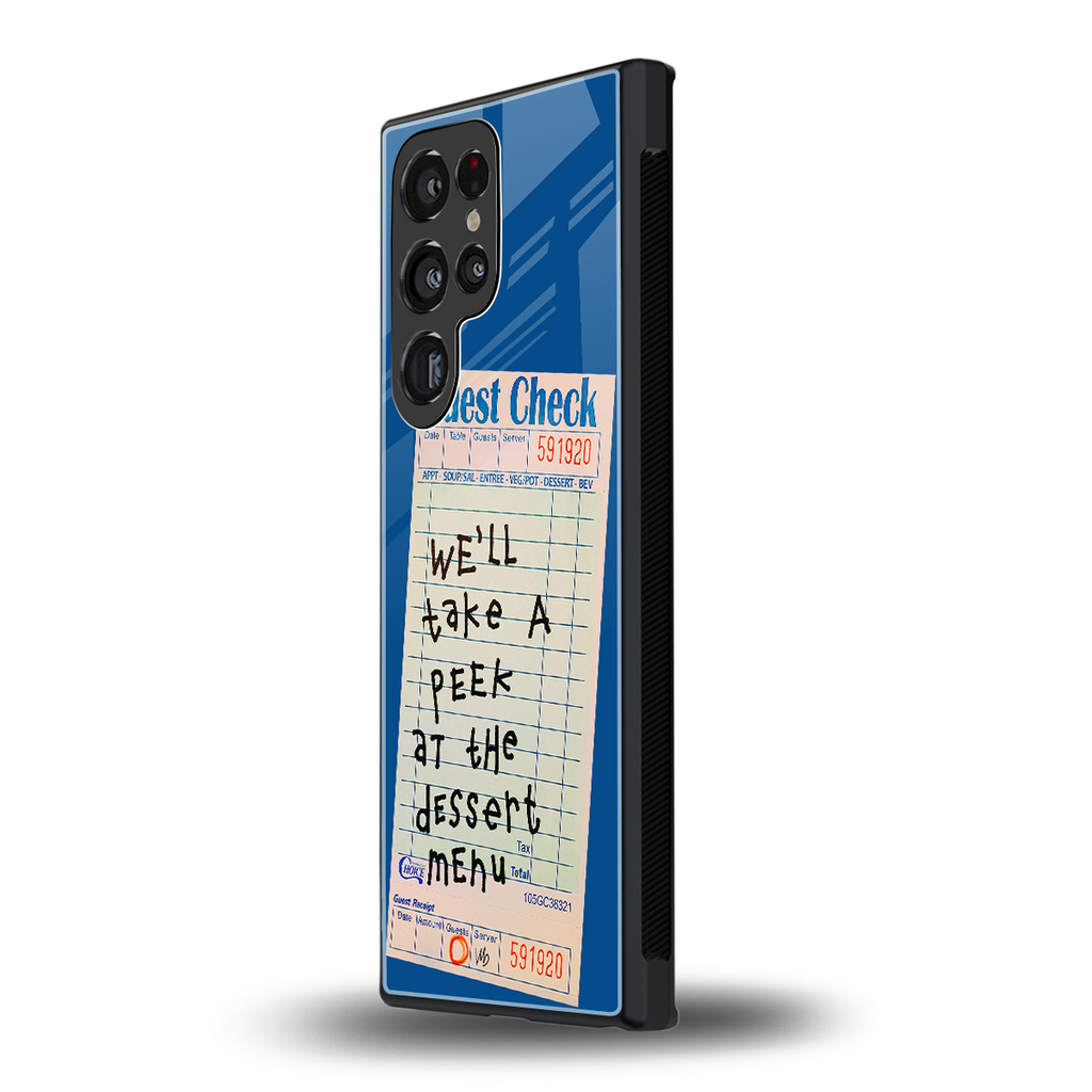 dessert menu back phone cover | glass case for samsung galaxy s23 ultra