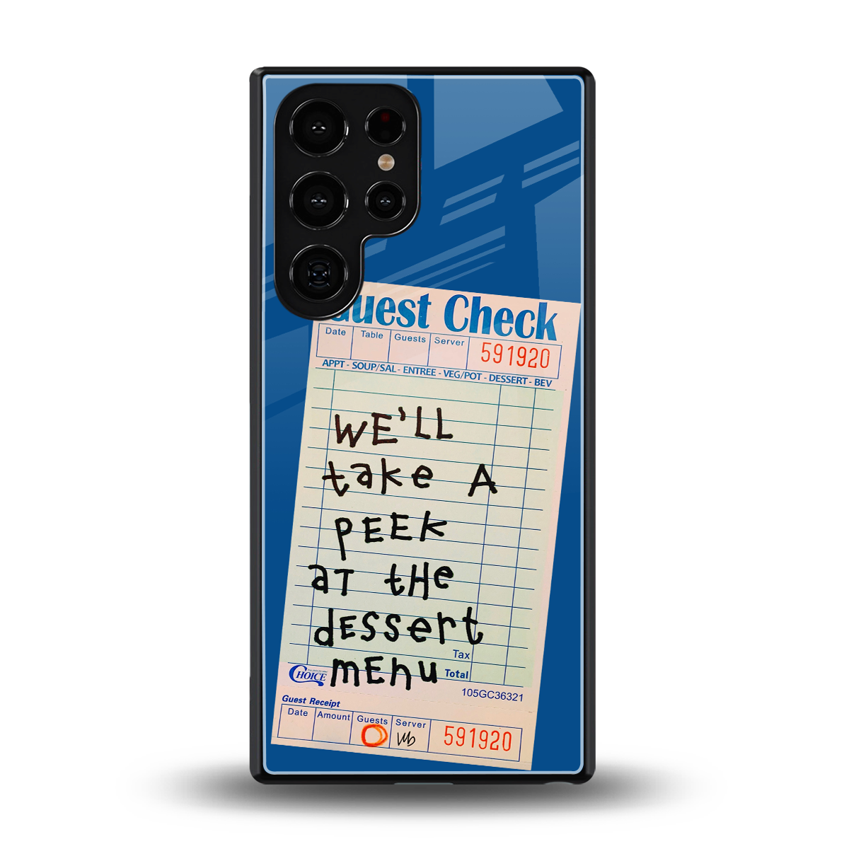 dessert menu back phone cover | glass case for samsung galaxy s25 ultra