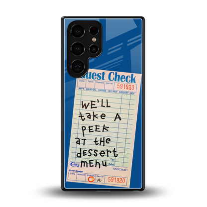 dessert menu back phone cover | glass case for samsung galaxy s25 ultra