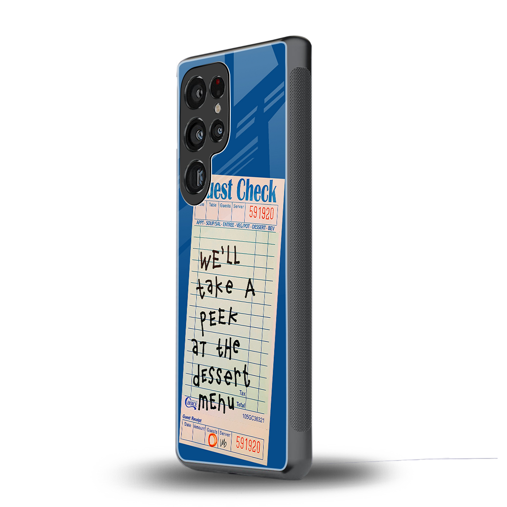 dessert menu back phone cover | glass case for samsung galaxy s25 ultra