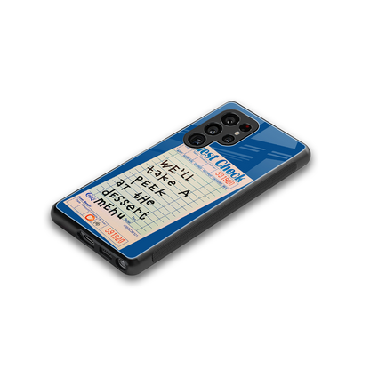 dessert menu back phone cover | glass case for samsung galaxy s25 ultra