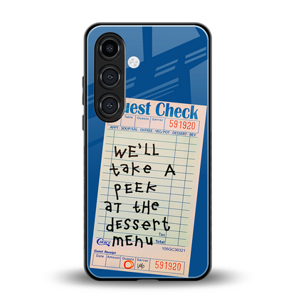 dessert menu back phone cover | glass case for samsung galaxy s24 plus