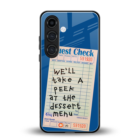 dessert menu back phone cover | glass case for samsung galaxy s24 fe