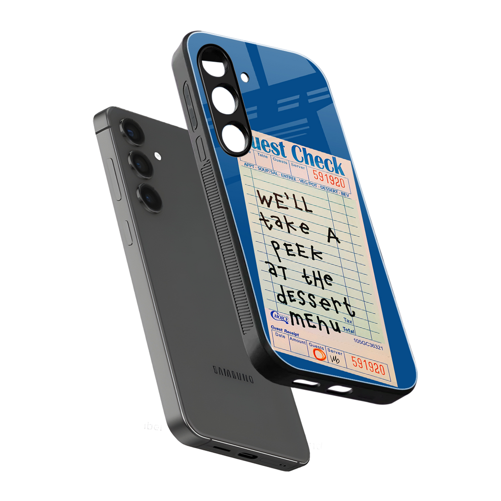 dessert menu back phone cover | glass case for samsung galaxy s23