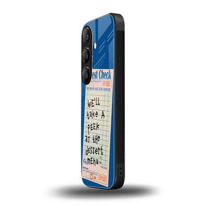 dessert menu back phone cover | glass case for samsung galaxy s24 plus