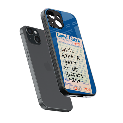 dessert menu back phone cover | glass case for iphone 14