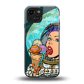 dessert space back phone cover | glass case for iphone 13 mini