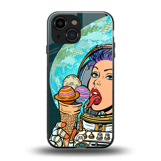 dessert space back phone cover | glass case for iphone 13 mini