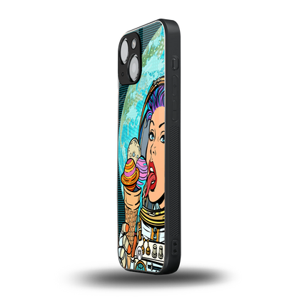 dessert space back phone cover | glass case for iphone 13 mini