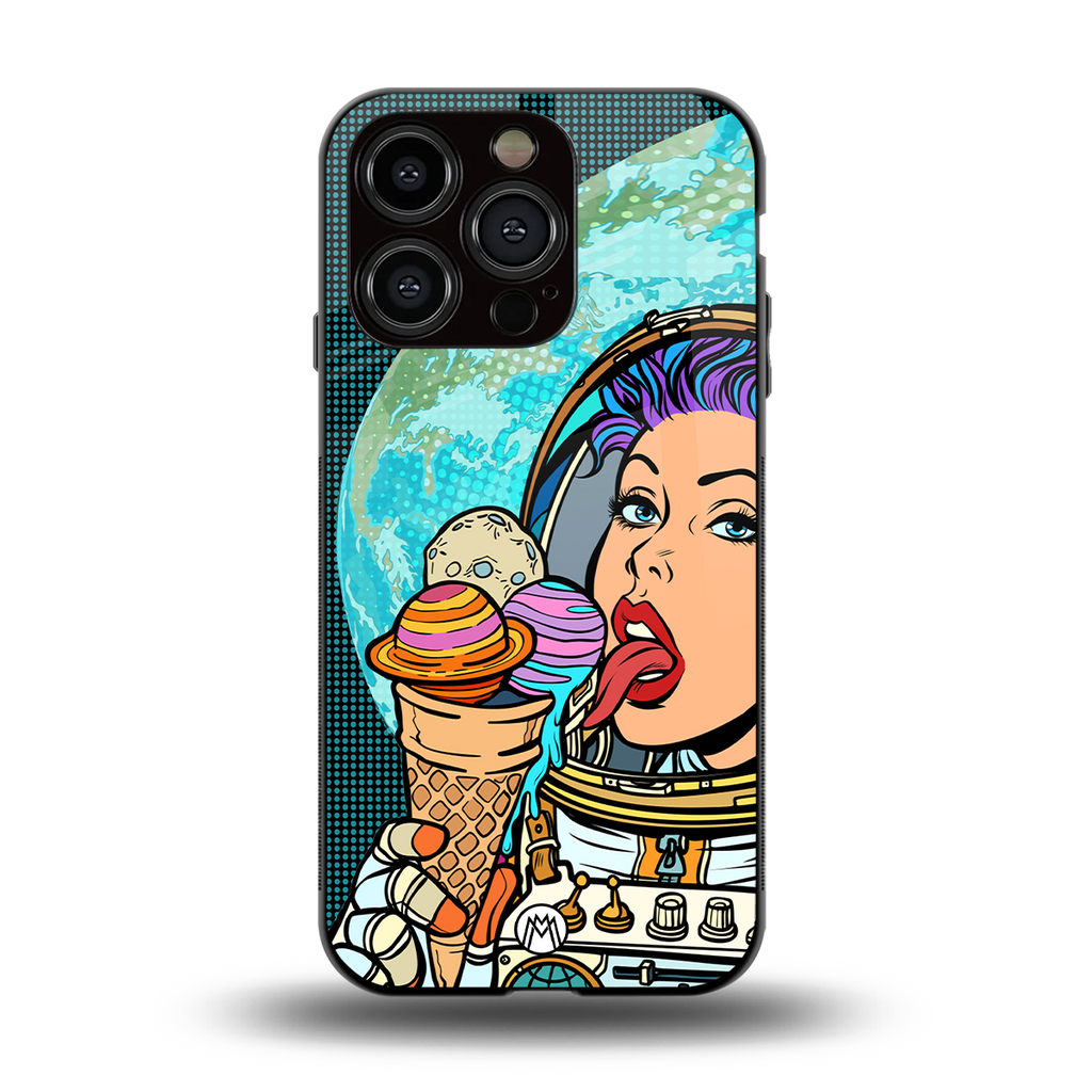 dessert space back phone cover | glass case for iphone 13 pro