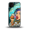 dessert space back phone cover | glass case for iphone 15 plus