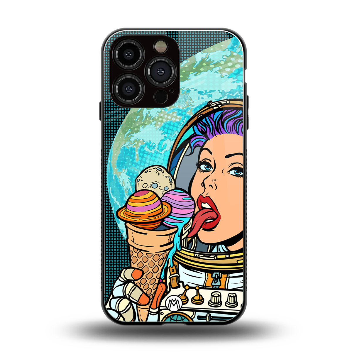 dessert space back phone cover | glass case for iphone 14 pro max