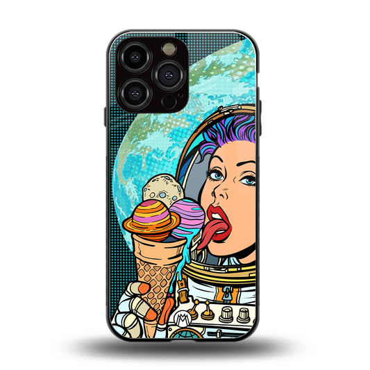 dessert space back phone cover | glass case for iphone 14 pro max