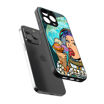 dessert space back phone cover | glass case for iphone 14 pro max