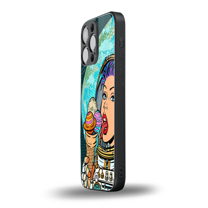 dessert space back phone cover | glass case for iphone 14 pro max