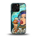 dessert space back phone cover | glass case for iphone 15 pro