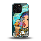 dessert space back phone cover | glass case for iphone 15 pro