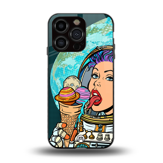dessert space back phone cover | glass case for iphone 14 pro
