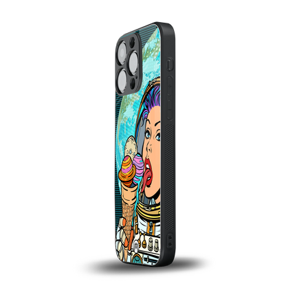 dessert space back phone cover | glass case for iphone 15 pro