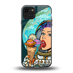 dessert space back phone cover | glass case for iphone 15