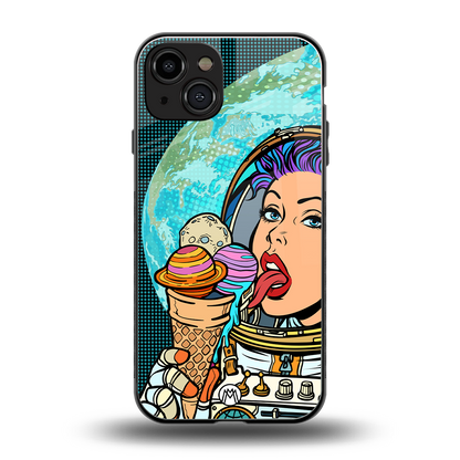 dessert space back phone cover | glass case for iphone 15