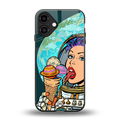 dessert space back phone cover | glass case for iphone 16 plus