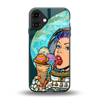 dessert space back phone cover | glass case for iphone 16 plus