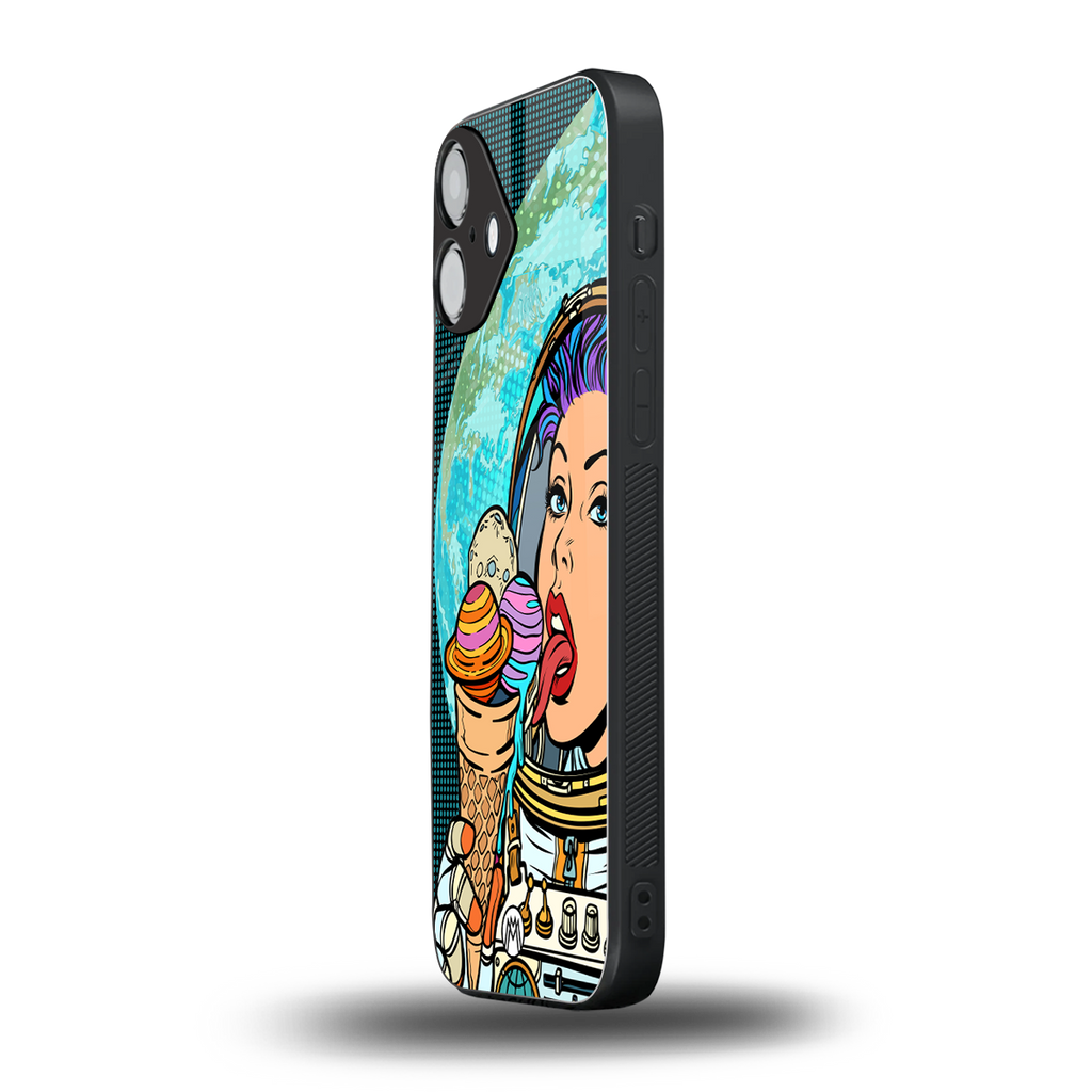 dessert space back phone cover | glass case for iphone 16 plus