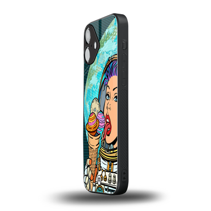 dessert space back phone cover | glass case for iphone 16 plus