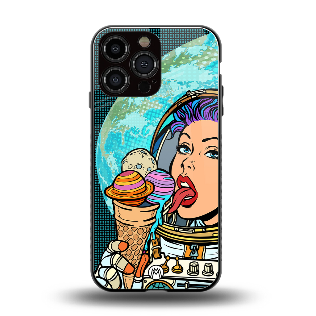 dessert space back phone cover | glass case for iphone 16 pro max