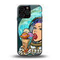 dessert space back phone cover | glass case for iphone 16 pro max