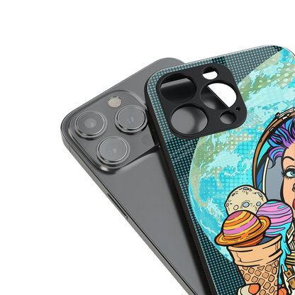 dessert space back phone cover | glass case for iphone 13 pro max
