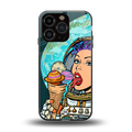 dessert space back phone cover | glass case for iphone 16 pro