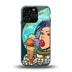 dessert space back phone cover | glass case for iphone 16 pro