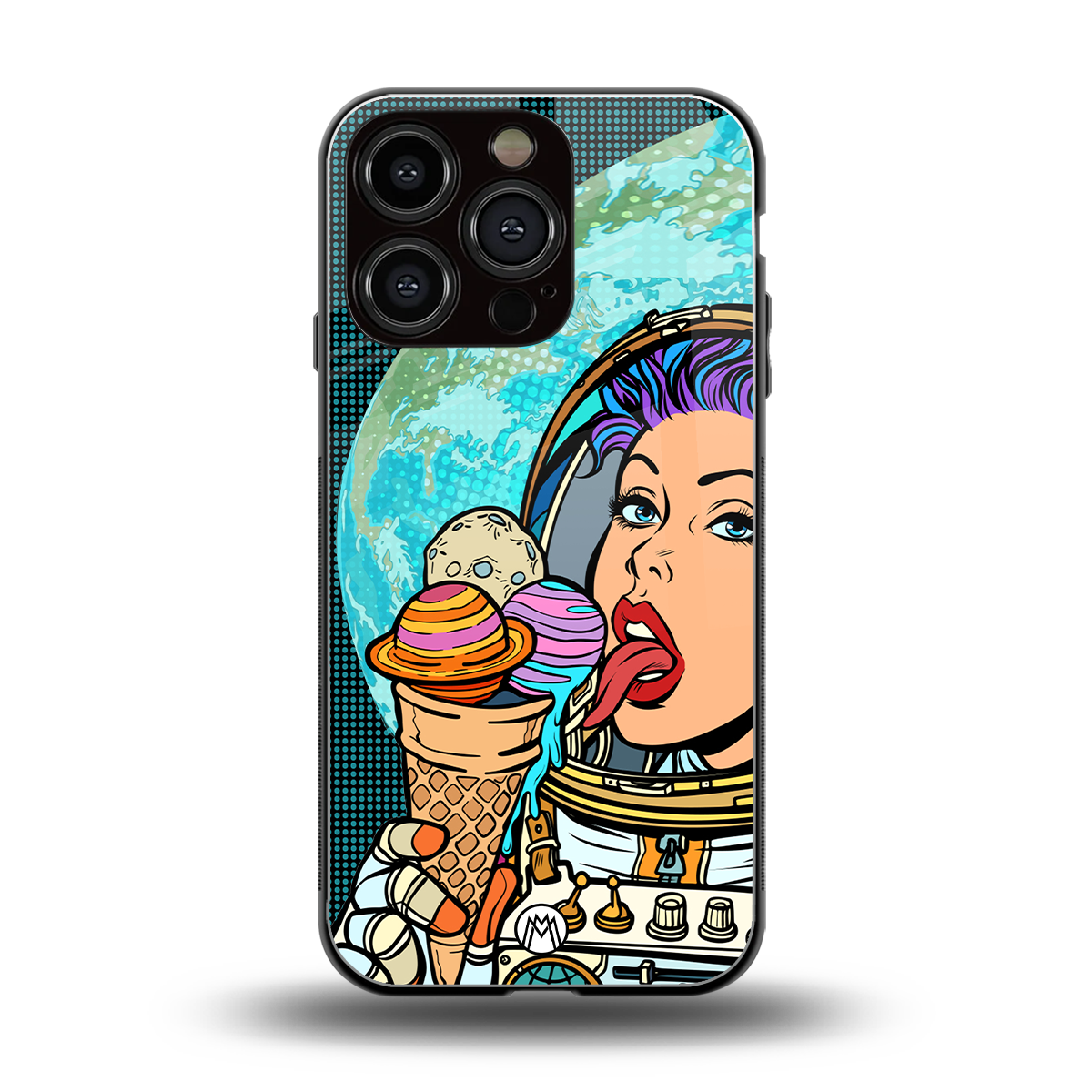 dessert space back phone cover | glass case for iphone 16 pro