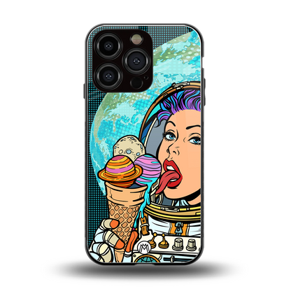 dessert space back phone cover | glass case for iphone 16 pro