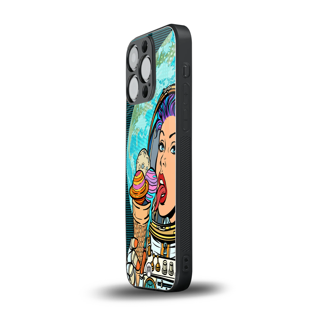 dessert space back phone cover | glass case for iphone 16 pro