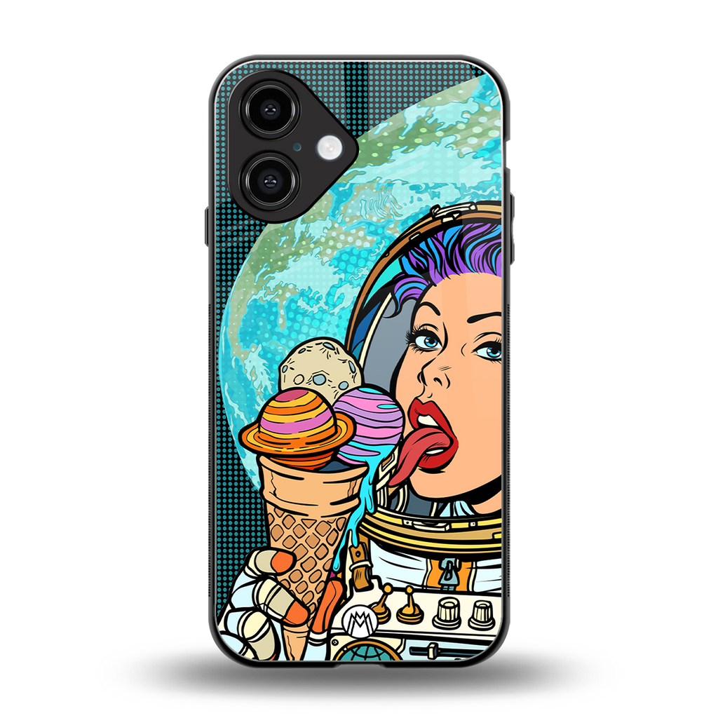 dessert space back phone cover | glass case for iphone 16