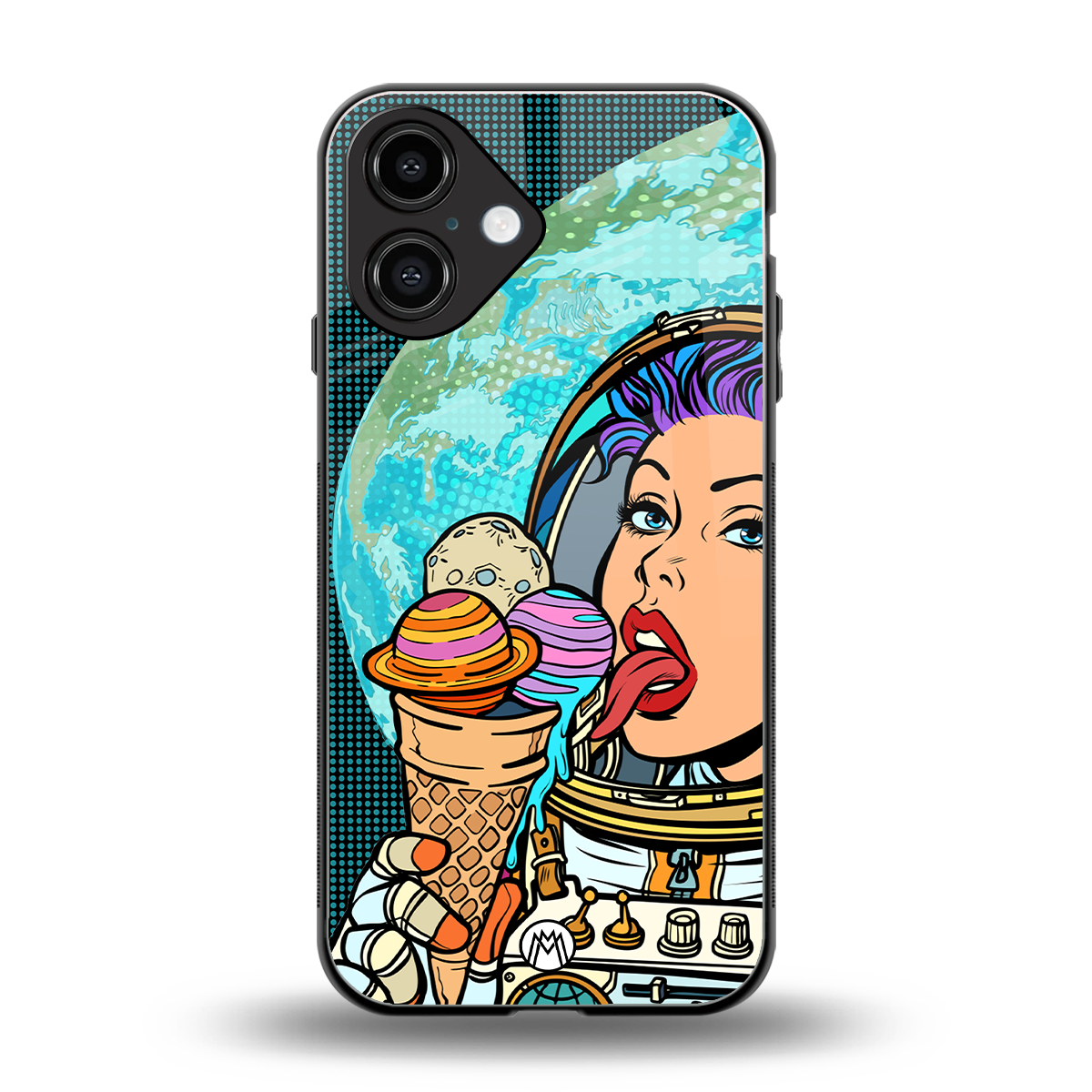 dessert space back phone cover | glass case for iphone 16