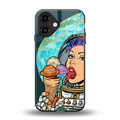 dessert space back phone cover | glass case for iphone 16