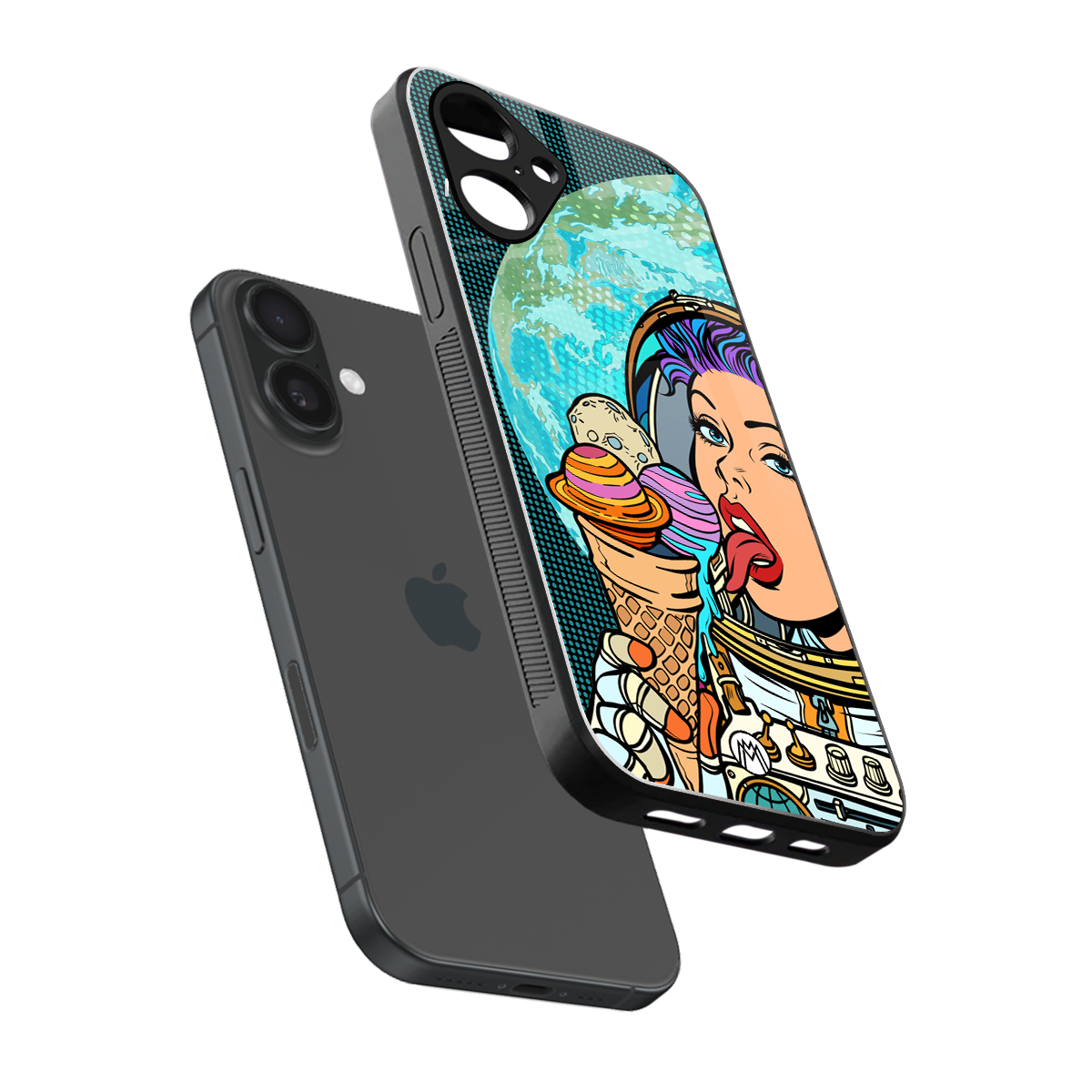 dessert space back phone cover | glass case for iphone 16