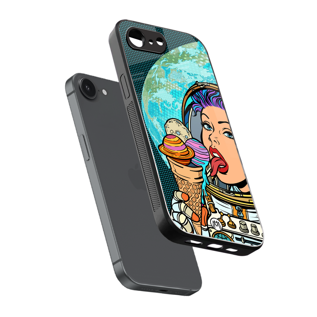 dessert space back phone cover | glass case for iphone 16e