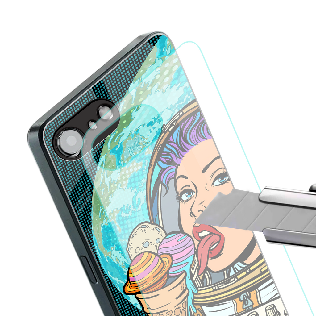 dessert space back phone cover | glass case for iphone 16e