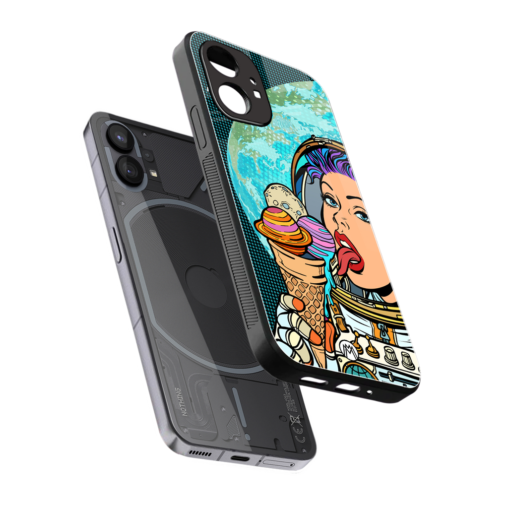 dessert space back phone cover | glass case for nothing phone 1