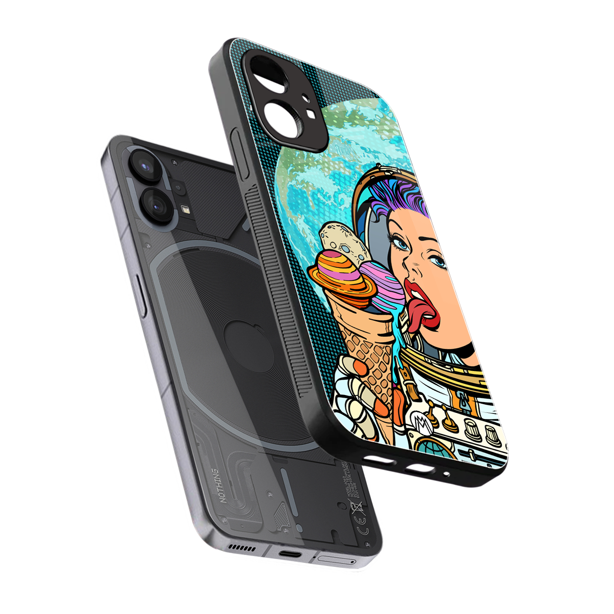 dessert space back phone cover | glass case for nothing phone 1