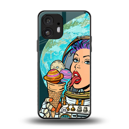dessert space back phone cover | glass case for nothing phone 2